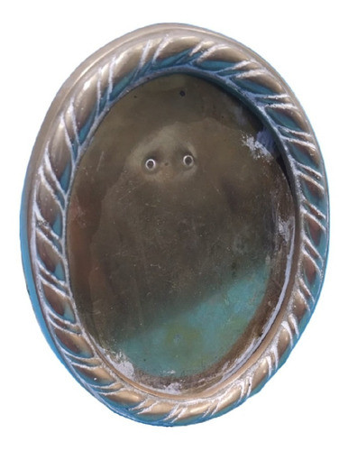 Antiguo Porta Retrato Oval 100% Bronce Sin Vidrio