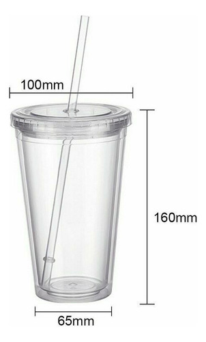 Hermoso Vaso Doble Capa Termico Transparente Tipo Starbucks