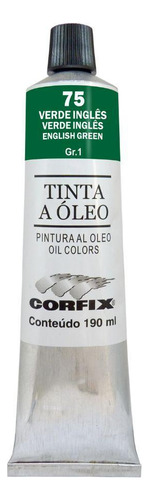 Tinta A Óleo Corfix 190ml Bisnaga Gr1 Verde Ingles 75