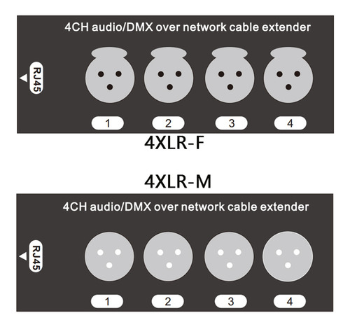 1 Par De Extensores De Señal De Red Dmx512, 1 Macho+1 Hembra