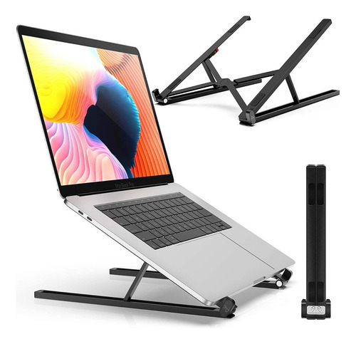 Soporte Notebook Laptop Stand Regulable Portatil Con Funda Color Negro