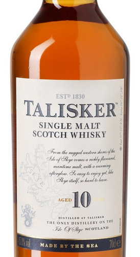 Whisky Talisker 10 Años Single Malt Scotch 750ml Escoces