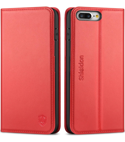 Funda iPhone 8 Plus/7 Plus Shieldon Wallet Red