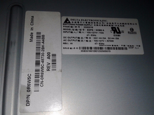 40x7797 Fuente De Poder 110v Lexmark Mx310, Mx611, 35s3516 (Usado)