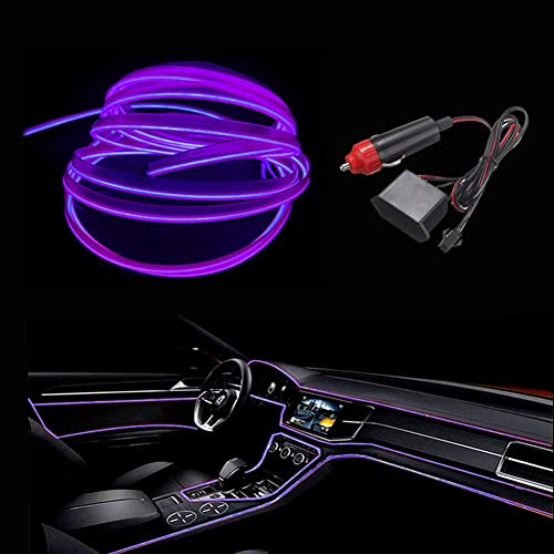 Maxlax El Wire Purple Interior Coche Led Strip Lights, 5m De