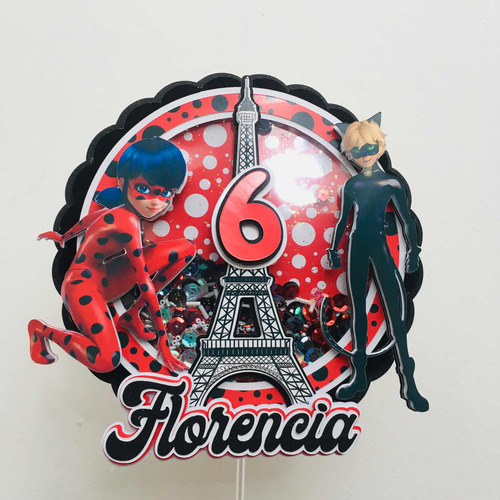 Cake Toppers Deco Torta Adorno 3d Shaker Miraculouss Ladybug
