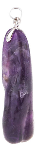 Colgante De Collar Llavero Piedra Púpura De Cristal