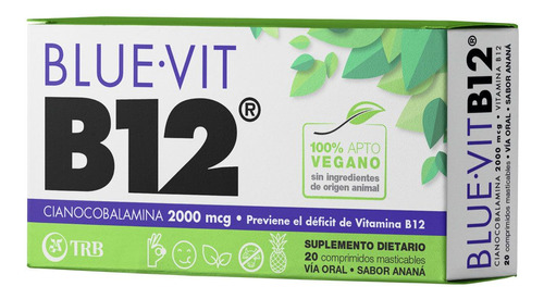 Blue Vit B12 Suplemento Dietario Vitamina B12 Apta Veganos