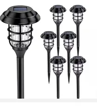 Comprar Pack X6 Estaca Farol Solar Luz Led Exterior Jardin Estructura Negro