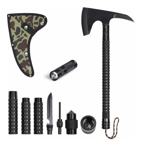 Liantral Camping Axe, Folding Survival Camp Axe Kit With She