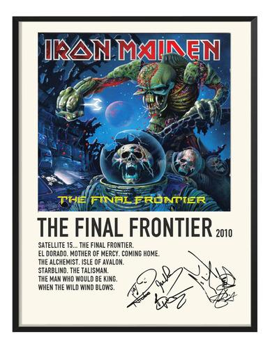 Poster Iron Maiden Album Tracklist The Final Frontier 120x80