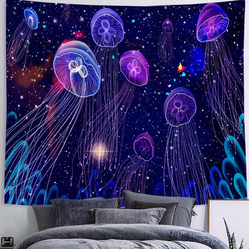 Gth162, 230 X 150 Cm, Estampado De Medusas, Color Morado Cie