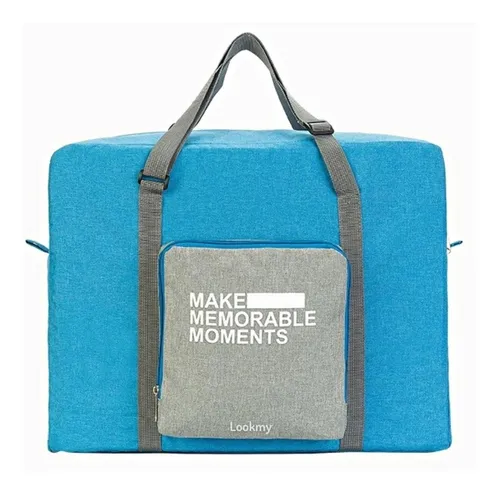 Bolso plegable de viaje impermeable azul