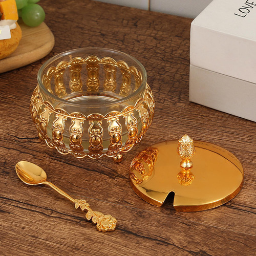 Jarra De Almacenamiento Decorativo De Oro