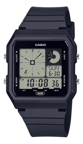 Reloj Digital Casio Para Dama Modelo Lf-20w-1acf Color de la correa Negro Color del bisel Negro Color del fondo Gris oscuro