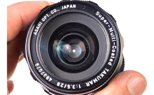 Lente Objetiva Super Multi Coated Takumar 28mm F/3.5 M42 Preto (Usado)