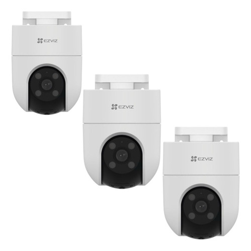 Kit Mextec Ezviz Cámara H8c 3pzas Pt Wifi / 2 Megapixel/ Detección Humana / Seguimiento Inteligente / Sirena Manual / Luz Parpadeante / Colores En Oscuridad / Ranura Micro Sd / Audio De Dos Vías