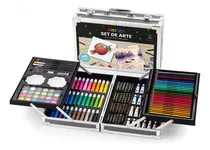Comprar Set Arte Infantil Dibujo Fibra Maletín Metálico Valija X 145 Piezas V-Art By Vicky