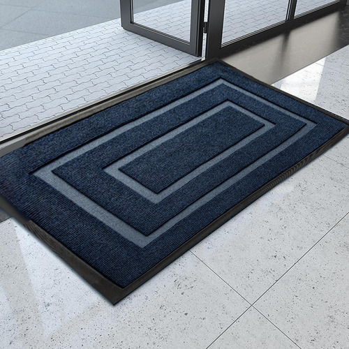 Tapete De Bienvenida Elegante Para La Entrada 45cmx75cm Azul