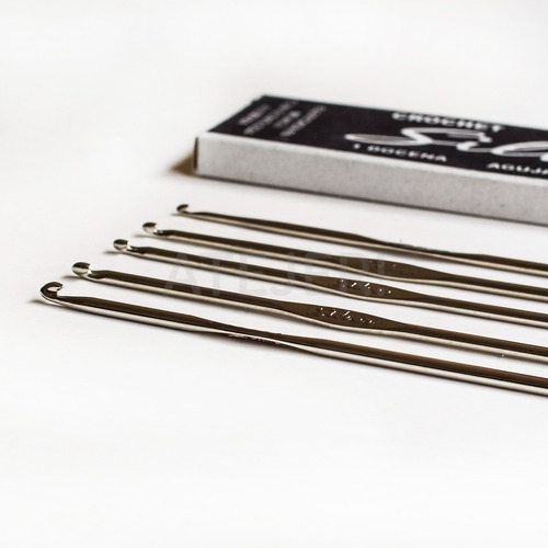 Agujas Crochet De Acero Marca Silver Caja Por 12 Unidades