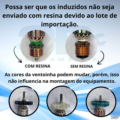 Induzido Rotor Lixadeira 220v Dwe490 D28490