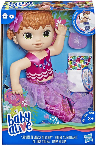 Muñeca Mi Linda Sirena Baby Alive Accesorios Color Brillante Color Azul