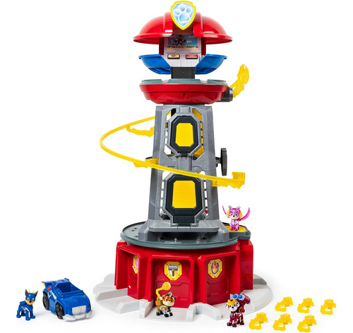 Paw Patrol, Mighty Lookout Tower Con 4 Figuras De Acción De