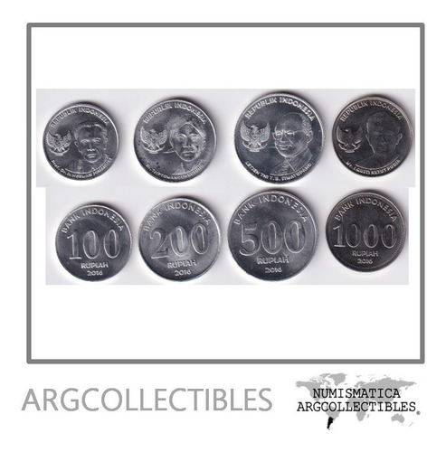 Indonesia Set X 4 Monedas 2016 Aluminio-acero Unc