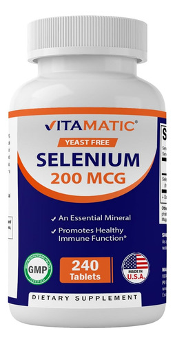 Selenio 200mcg Mineral 240 Unidades Eg S59 Sabor Sin sabor