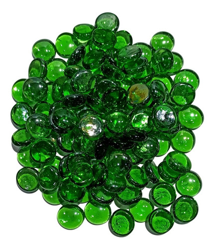 Gemas De Vidrio Verde Traslucido 17-19 Mm X 500 Gs.