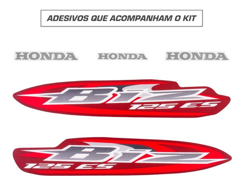 Kit Adesivo Jogo Faixas Moto Honda Biz 125 2008 Es Vermelha Cor Vermelho