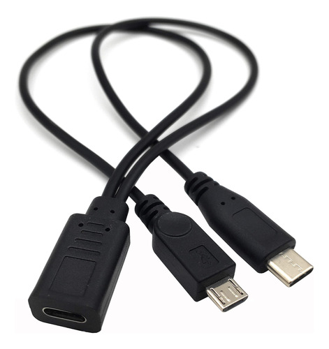 Traovien Cable Divisor Usb C Tipo Hembra Macho Micro Carga 1