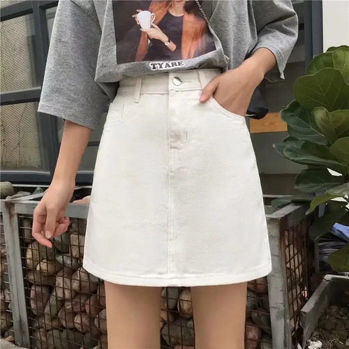 Minifalda De Mezclilla En Forma De A Para Mujer, Adelgazante