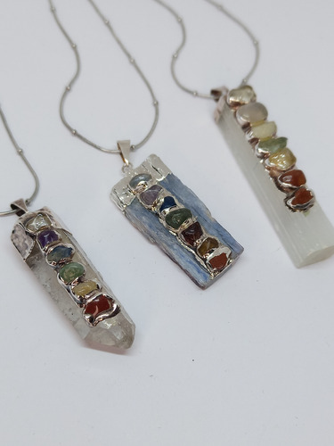 Dije Piedras Energéticas 7 Chakras + Cadena Acero Quirurgico