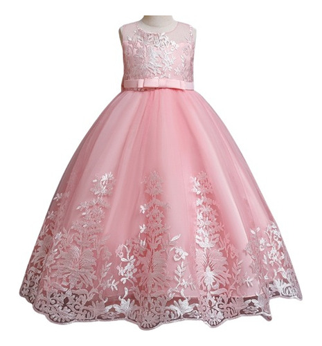 Vestido De Princesa Niñas De Novia Para Bord Cumpleaños .