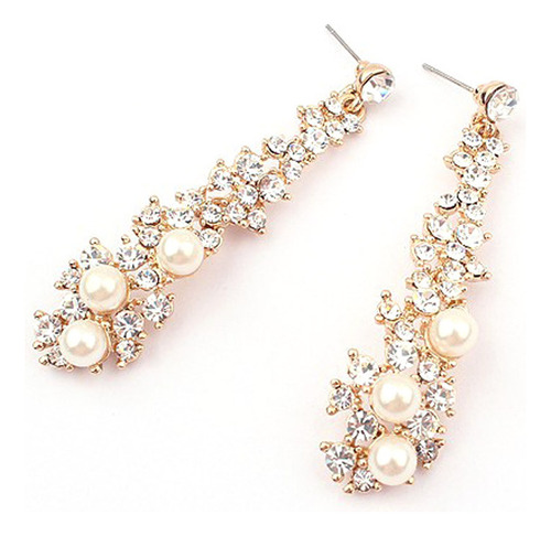 Pendientes Colgantes Largos Con Diamantes De Imitación En V
