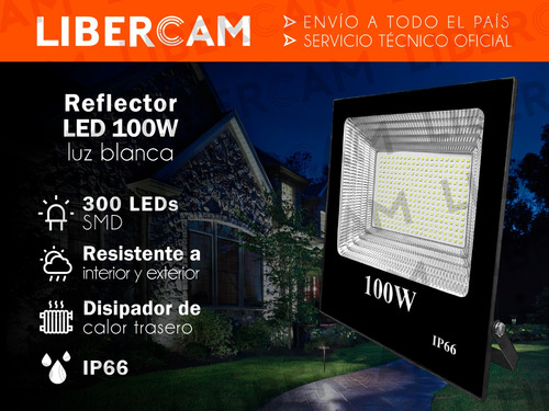 Reflector Led 100w Exterior Alta Potencia Multiled Ip66 Frio