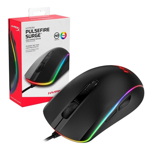 Mouse gamer de juego HyperX MOUSE Pulsefire Surge HX-MC002B negro