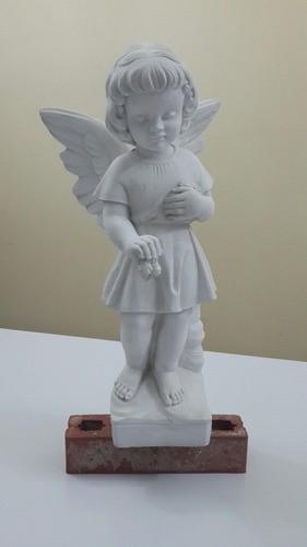 Vendo Figura Escultura De Marmolina El Angel De Las Flores