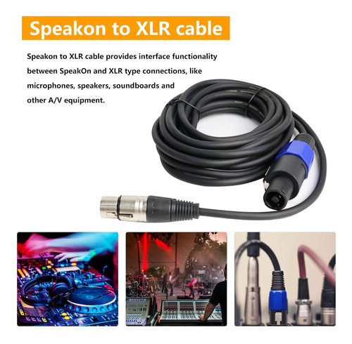 Paquete De 2 Cables Speakon A Xlr De 15 Pies - 2pcs Speak...