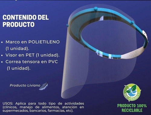 10 Unds Caretas De Protección Facial Antifluido