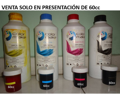 Tinta Color Make Para Cartuchos Hp Y Canon (60cc Cada Color)