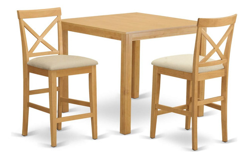 East West Furniture Cafe3-oak-c Capri - Juego De 3 Piezas De