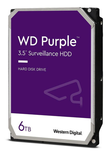 Imagem 1 de 3 de Disco rígido interno Western Digital WD Purple WD60PURZ 6TB roxo