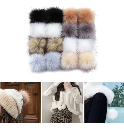 Pompones For Gorro De Tejer Manualidades 16 Piezas 8cm