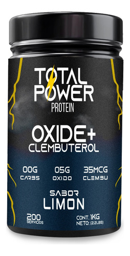 Óxido Nítrico + Clembuterol Total Power 1 Kg Pre-entreno Limón