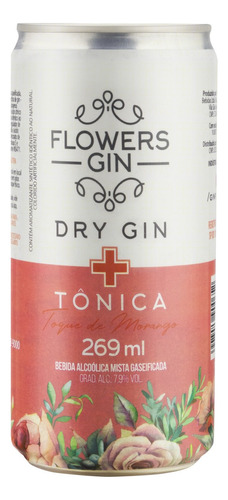 Gin Dry Tônica Toque de Morango Flowers Lata 269ml