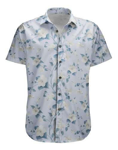 Camisa Botão Tropical Moda Estampa Color Verão Summer Flor  