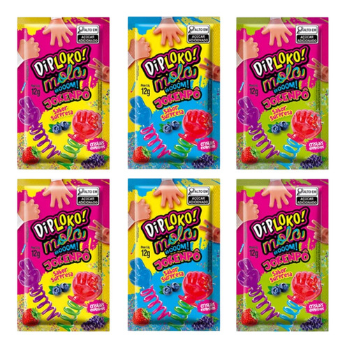 6 Pirulitos Diploko Boom Jokenpô Com Mola - Sabor Surpresa