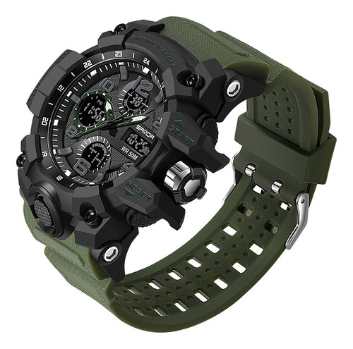 Reloj De Pulsera Sanda Sports De Cuarzo Con Doble Pantalla,